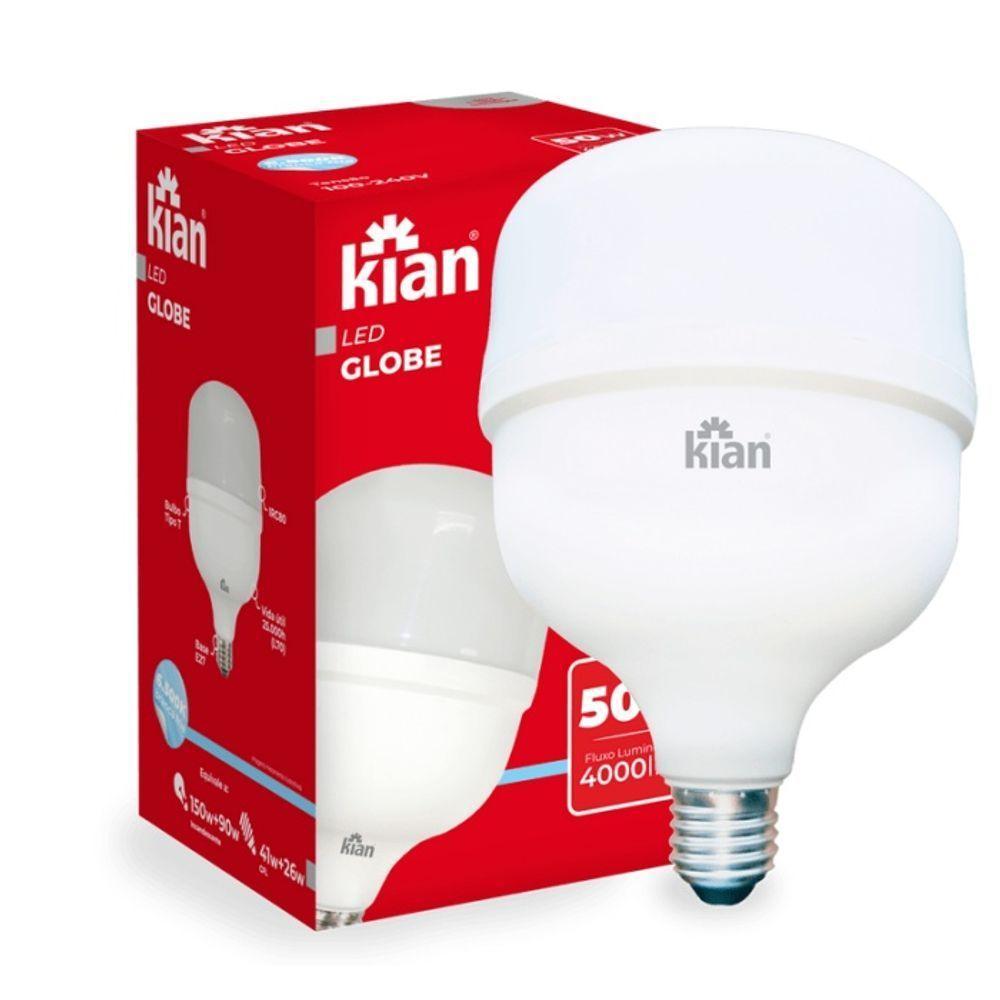 Kit 6 Lâmpadas Led Globe 50w Branca Fria E27 Bivolt - 6