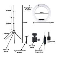 Ring Light Led Circular Completo 26Cm + Tripé 2,1M - 1