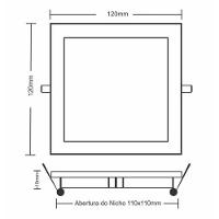 Painel De Led Quadrado Embutir 6w Bivolt Taschibra 6500k Luz Fria - 3