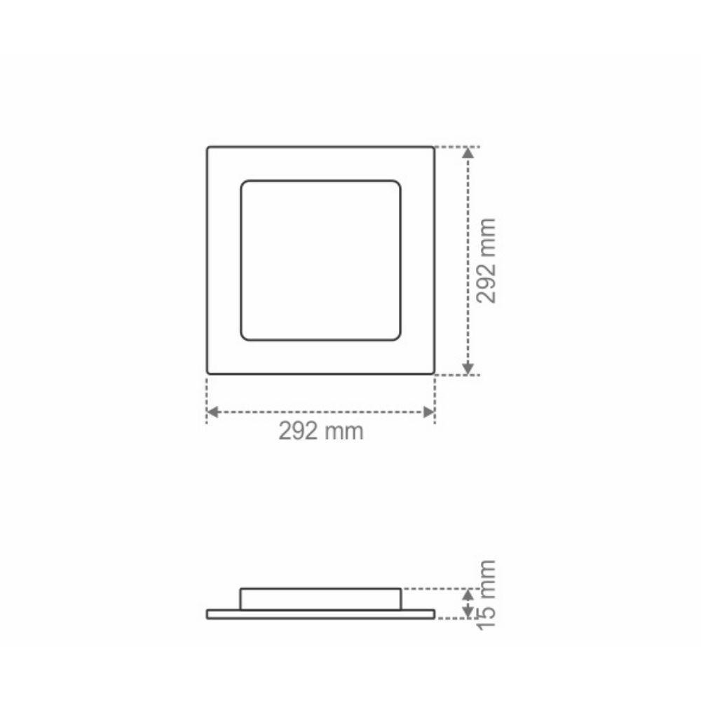 Painel Led Taschibra Smart Wi-fi Quadrado Embutir 24w 2700k+6500k Bivolt - 2
