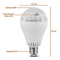 Lâmpada Inteligente Câmera Ip Wifi Panorâmica - 2