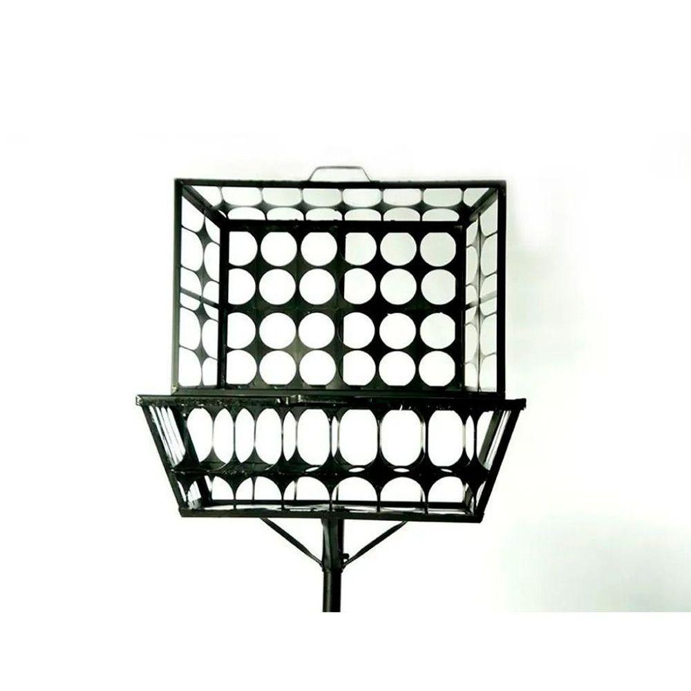 Lixeira de Rua Modelo Tela Moeda Retangular 60cm com Tampa - 1