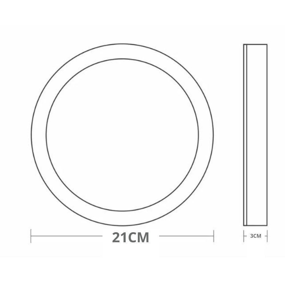 Painel Com Placa De Led Taschibra 18w Lys Redondo Sobrepor Bivolt 3000k Luz Quente - 3