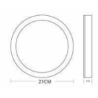 Painel Com Placa De Led Taschibra 18w Lys Redondo Sobrepor Bivolt 3000k Luz Quente - 3