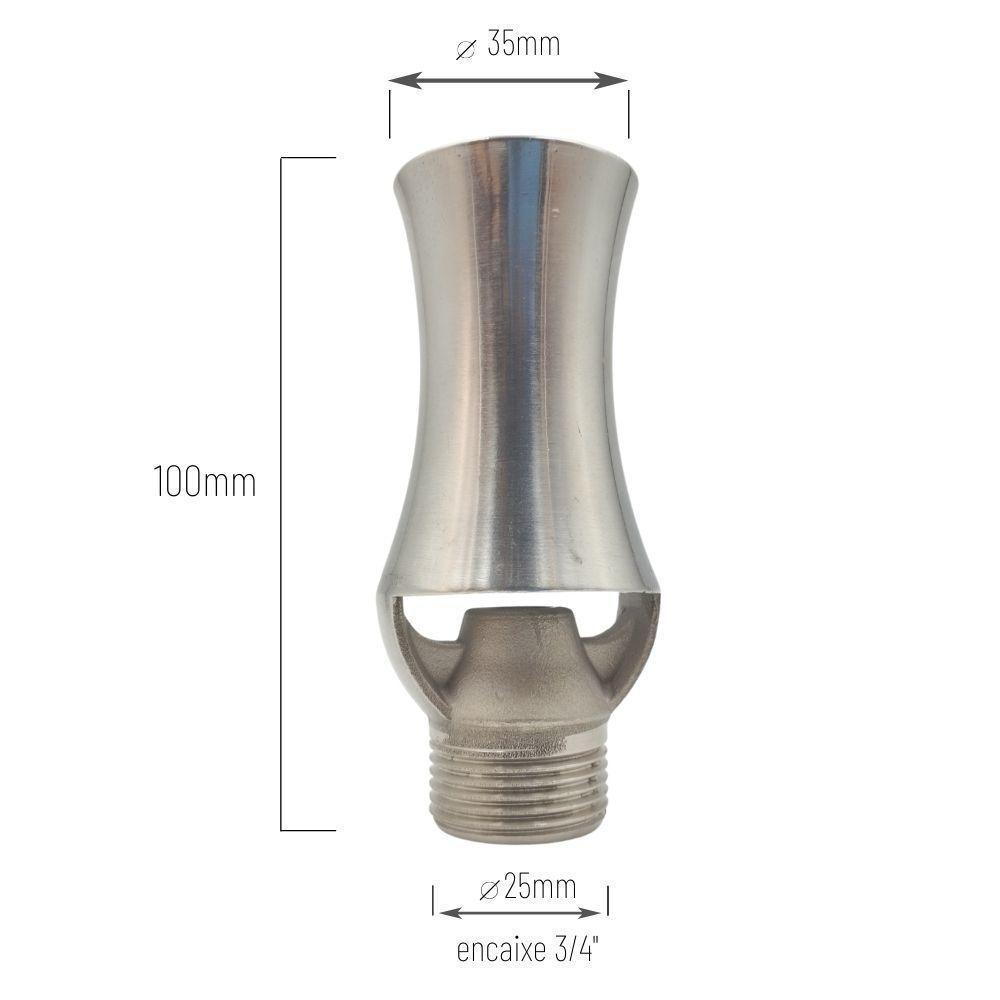 Bico Geiser Em Aço Inox Para Fonte, Chafariz E Lagos Efeito Espuma 35mm Entrada Rosca De 3/4" - 5