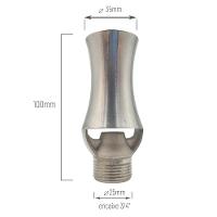 Bico Geiser Em Aço Inox Para Fonte, Chafariz E Lagos Efeito Espuma 35mm Entrada Rosca De 3/4" - 5