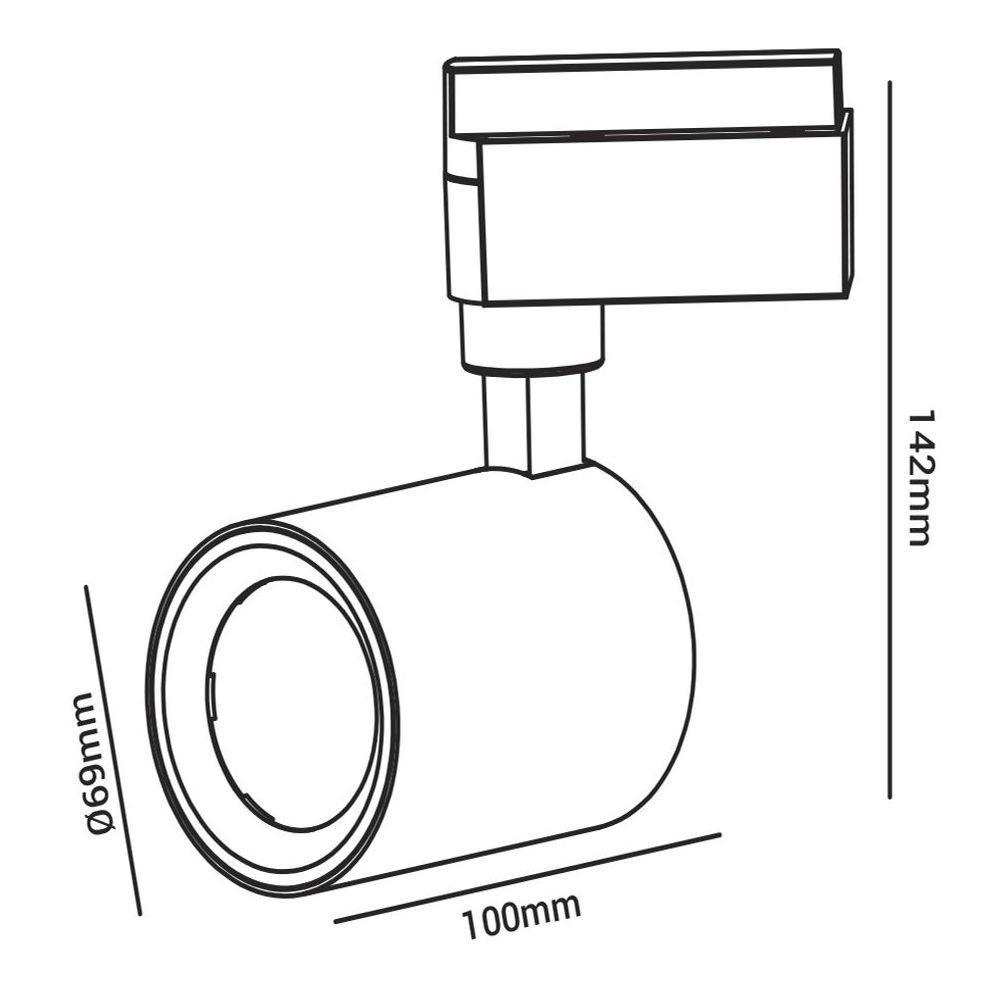 Trilho Eletrificado 1 Metro Com 4 Spot Led 10W Bivolt Da Lâmpada Branco Frio - 2