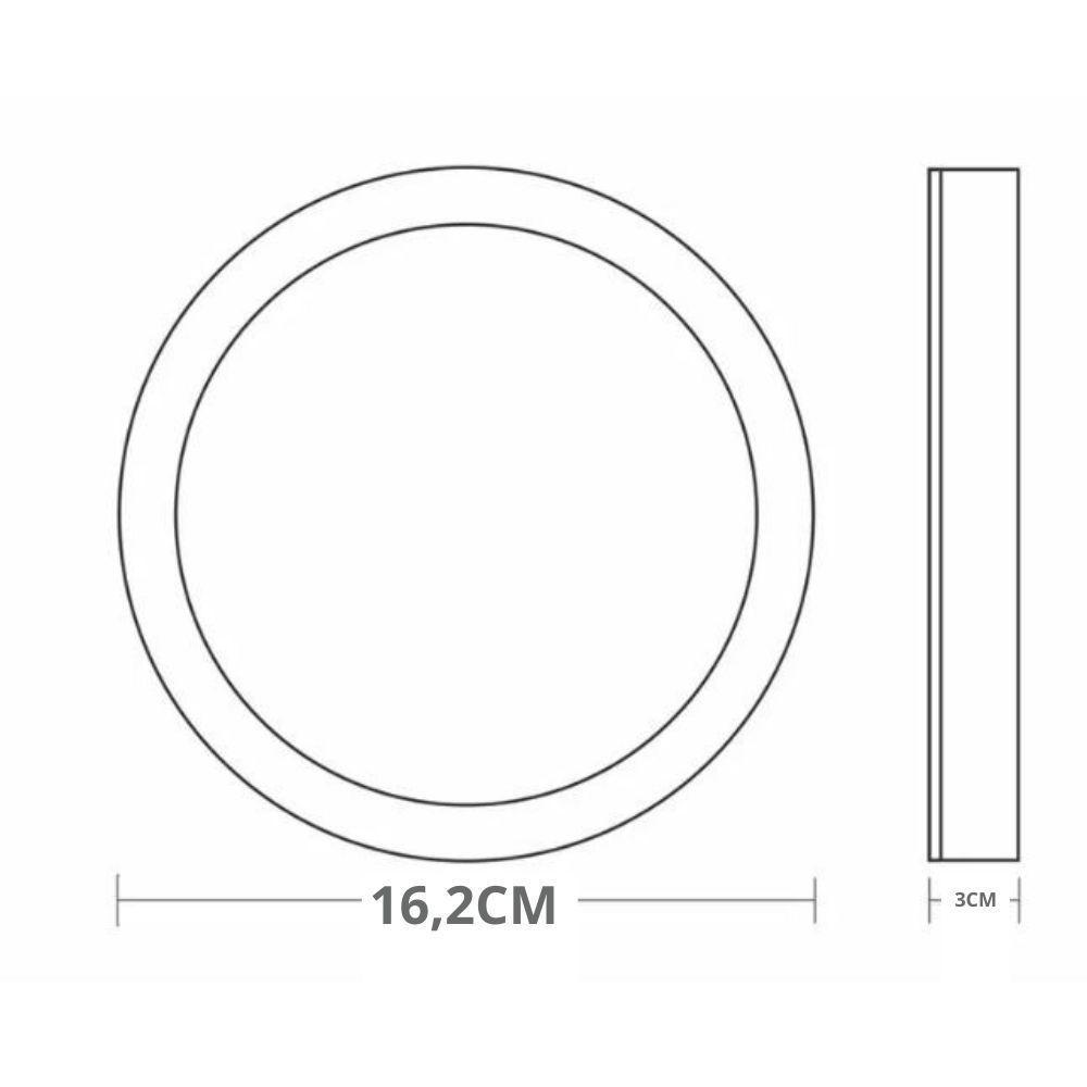 Painel Com Placa De Led Taschibra 12w Lys Redondo Sobrepor Bivolt 4000k Luz Neutra - 3