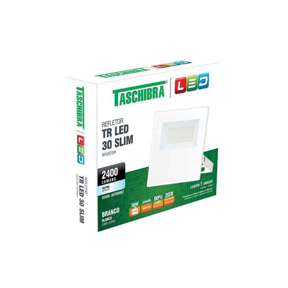 Refletor Tr Led 30w Slim Branco - Taschibra 6500k (branca) - 2
