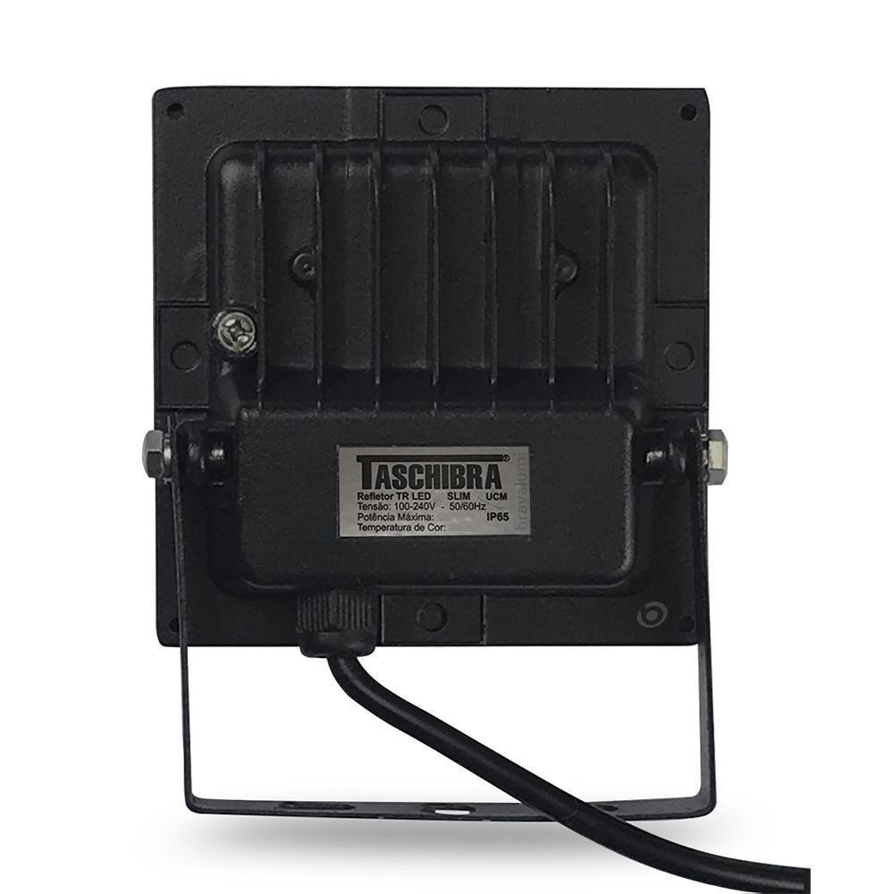 Refletor Taschibra Led Tr Slim 20w Rgb Preto Bivolt - 6