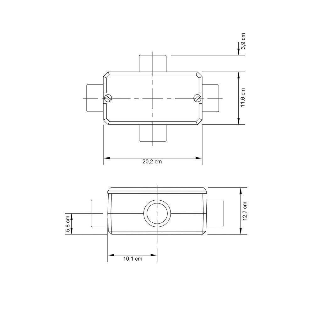 Condulete Fixo Tipo "x" 3" Tramontina Com Tampa / Rosca Bsp / Sem Pintura Tramontina - 3