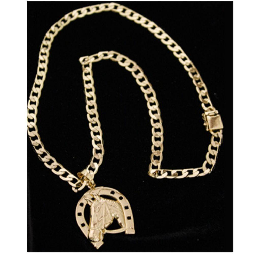 Corrente Grumet Pitibul Pingente Cavalo Não Perde A Cor - 3