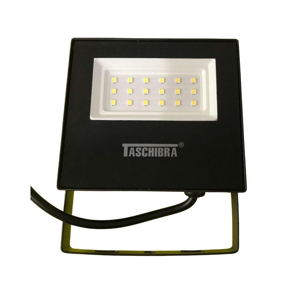 Kit 6 Refletores Taschibra Led Tr Slim 20w 6500k Preto Bivolt - 1