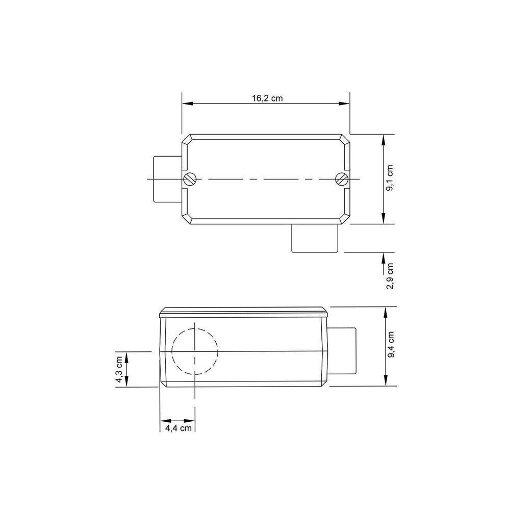 Condulete Fixo 2" Tipo Ll Tramontina Com Tampa Com Rosca Bsp E Com Pintura Eletrostática Tramontina - 2