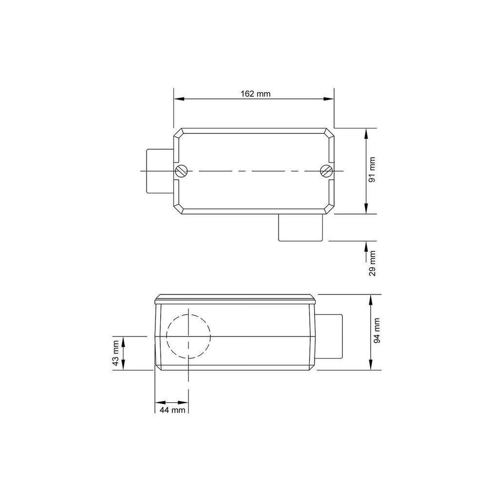 Condulete Fixo 2" Tipo Ll Tramontina Com Tampa Com Rosca Bsp E Com Pintura Eletrostática Tramontina - 3