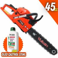Motosserra Vulcan Vsl450 2t 45cc 2,3hp + óleo Castrol Stihl - 2