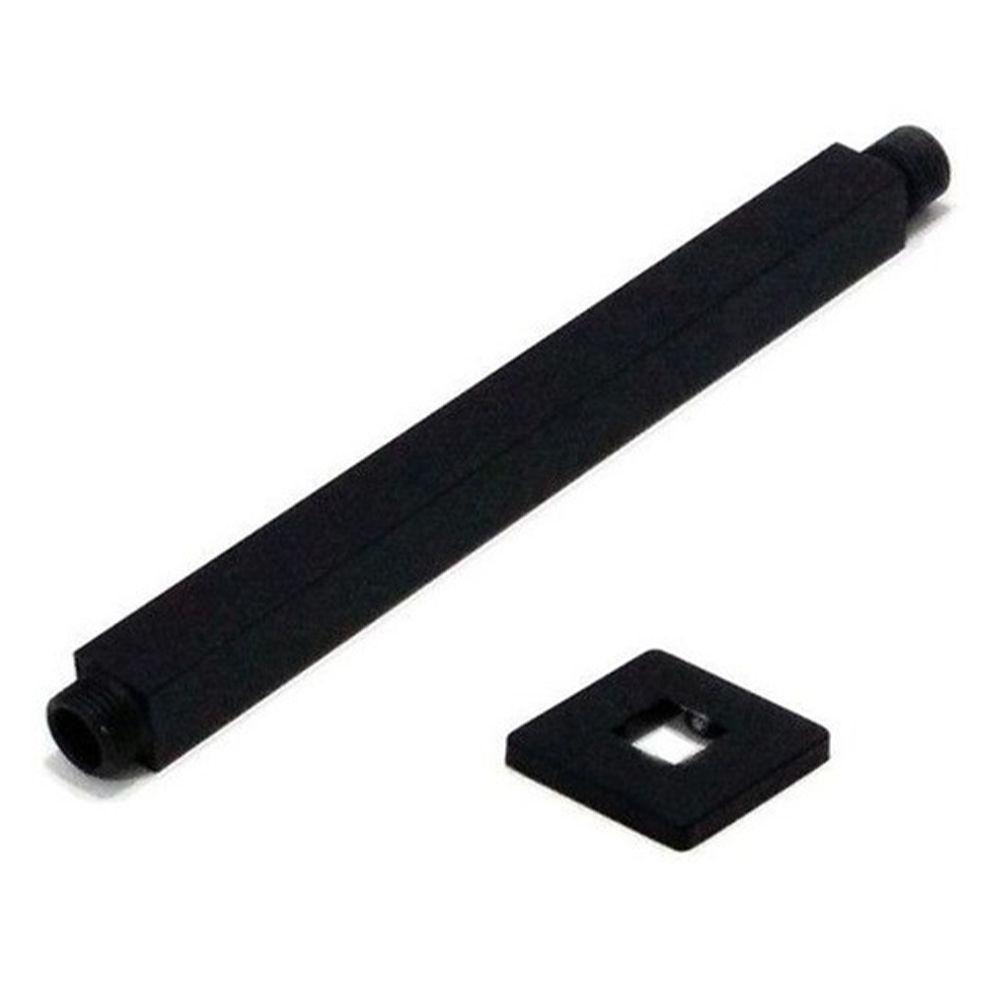 Ducha Chuveiro Teto Inox 20x20 Preto Fosco Suporte Quadrado Piscina Banheiro Area Externa Banheira - 10