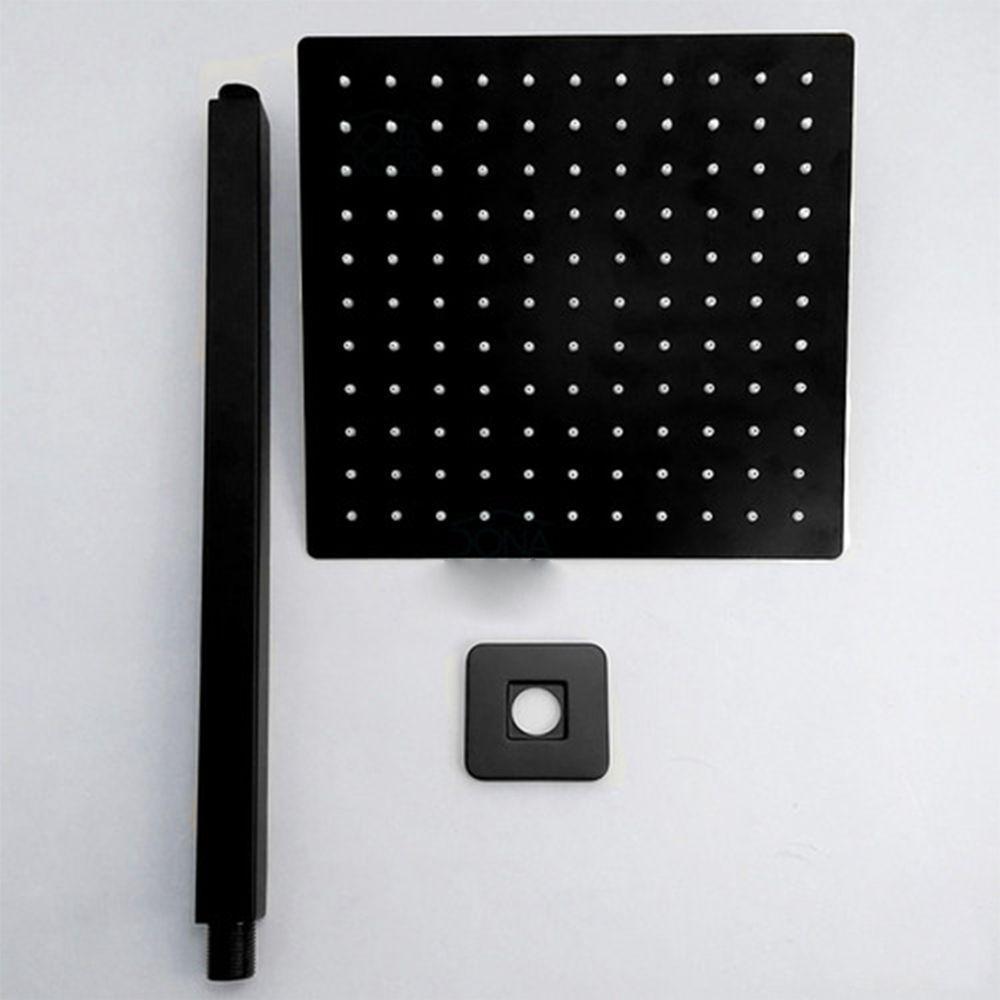 Ducha Chuveiro Teto Inox 20x20 Preto Fosco Suporte Quadrado Piscina Banheiro Area Externa Banheira - 11