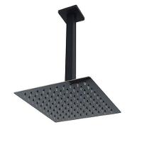 Ducha Chuveiro Teto Inox 20x20 Preto Fosco Suporte Quadrado Piscina Banheiro Area Externa Banheira - 1
