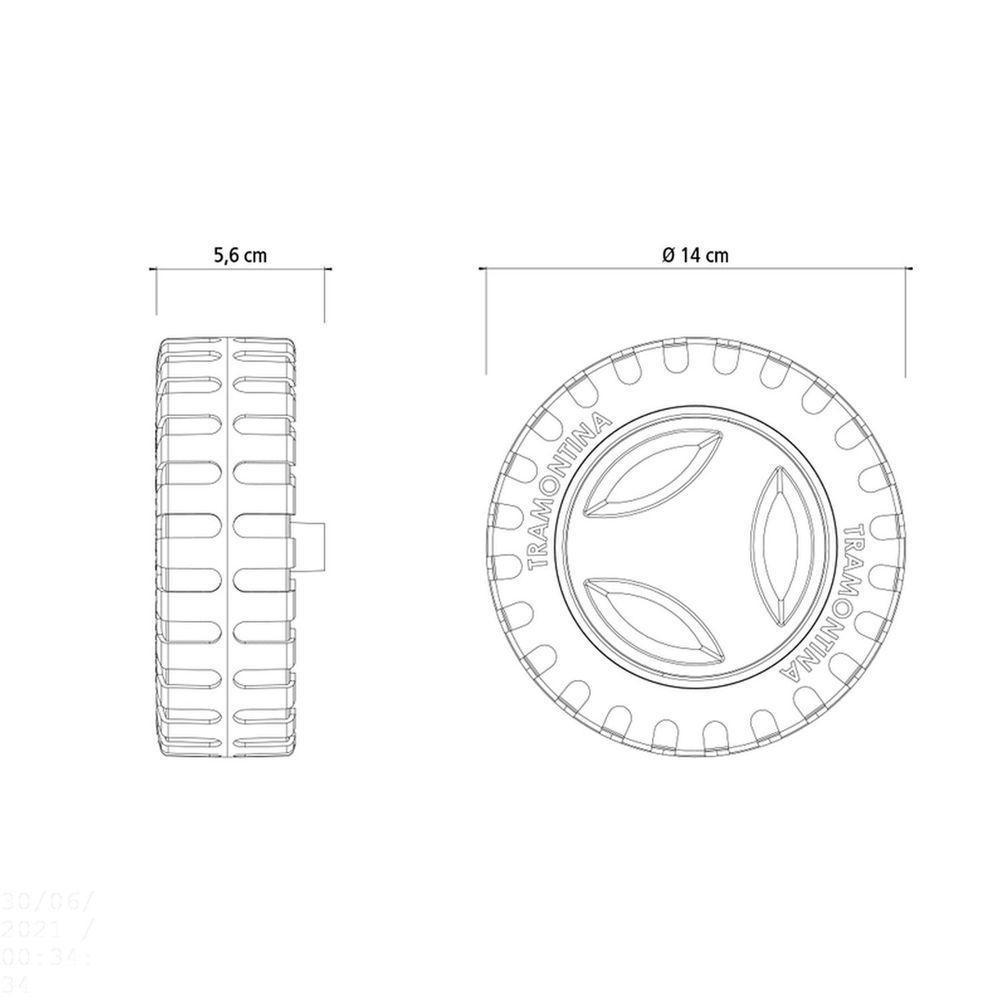 Roda Menor ø 140 Mm E Calota Plástica (2 Un.) Para Cortador De Grama Ce35m2 E Ce35p - 3