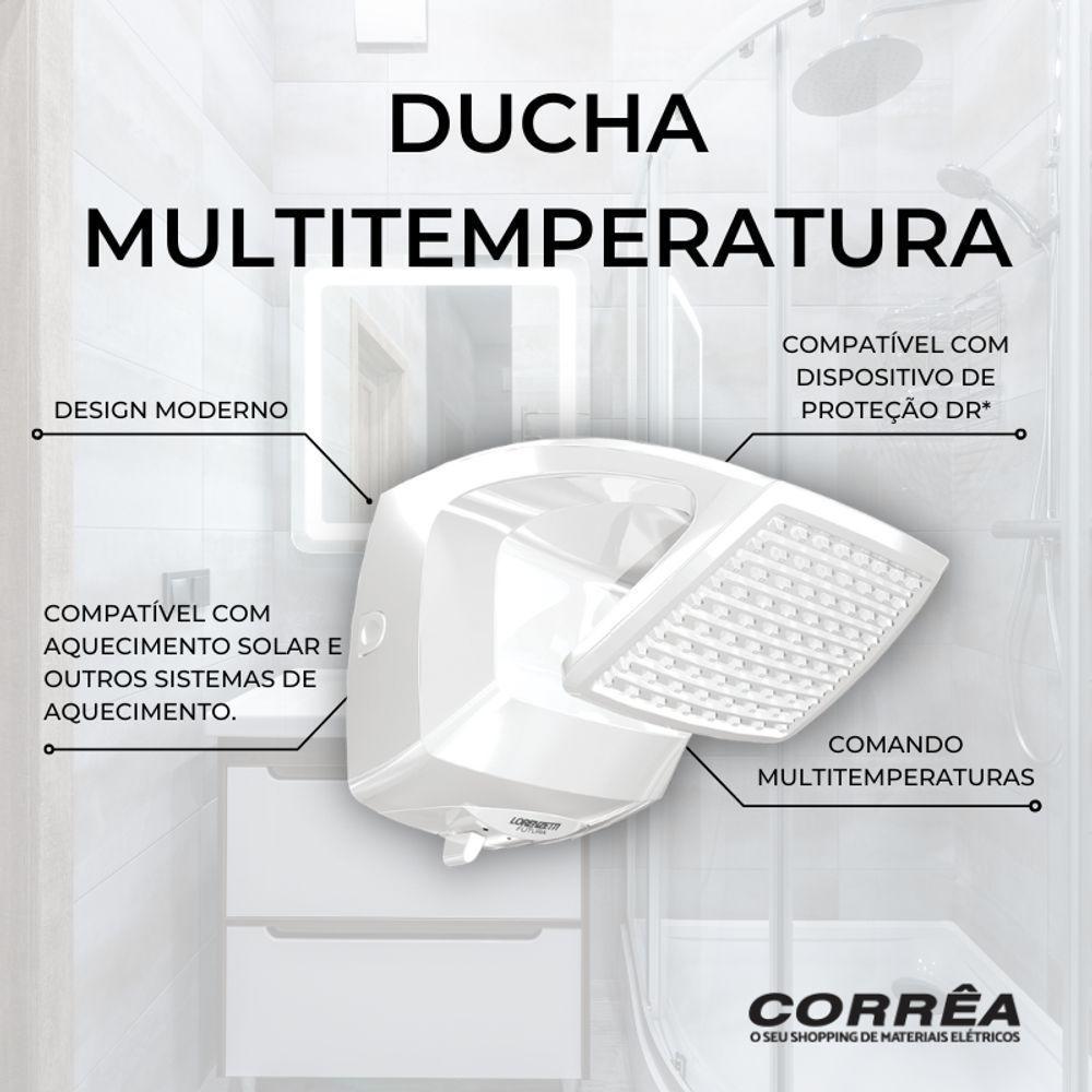 Chuveiro Lorenzetti Futura Multitemperaturas 7500w Branco 220v - 3