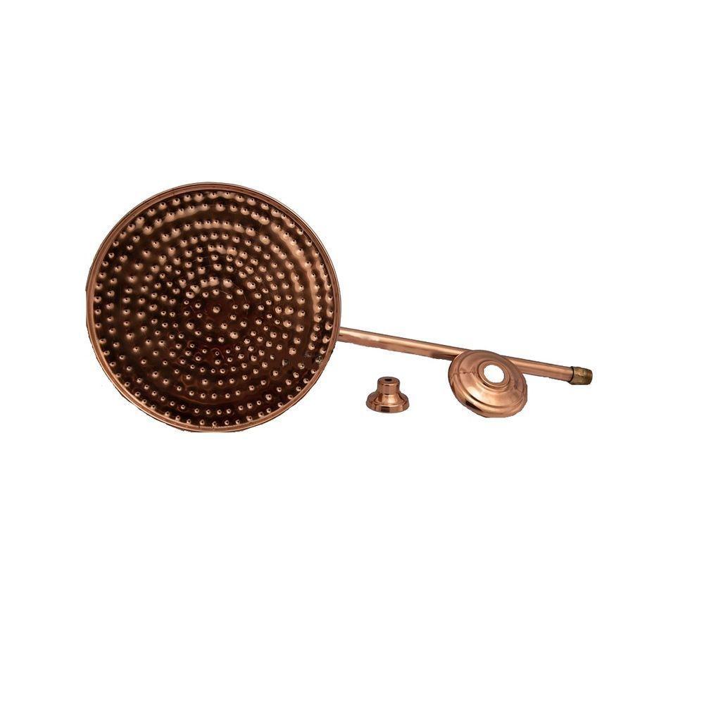 Chuveiro Ducha De Parede Redondo Com Braço Cobre Puro 20Cm - 2