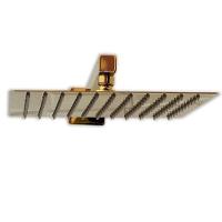Ducha Chuveiro Dourado Inox 20x20 Slim Suporte Braço Quadrado Banheiro Piscina Area Externa - 12