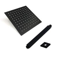 Chuveiro Ducha Inox 20X20 Suporte Teto Preto Fosco Quadrado - 6