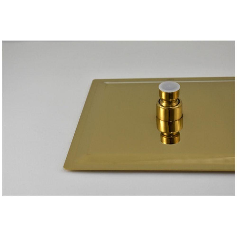 Ducha Chuveiro Inox 20X20 Dourado Braço Quadrado - 4