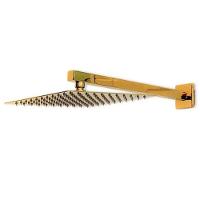 Ducha Chuveiro Inox 20X20 Dourado Braço Quadrado - 1