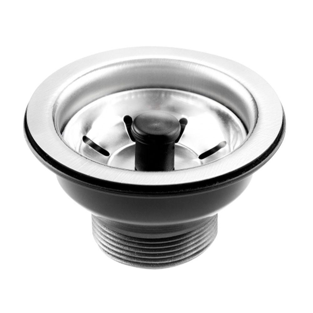 Válvula De Escoamento Para Pia Em Inox 4.1/2 Pino Preto - 1