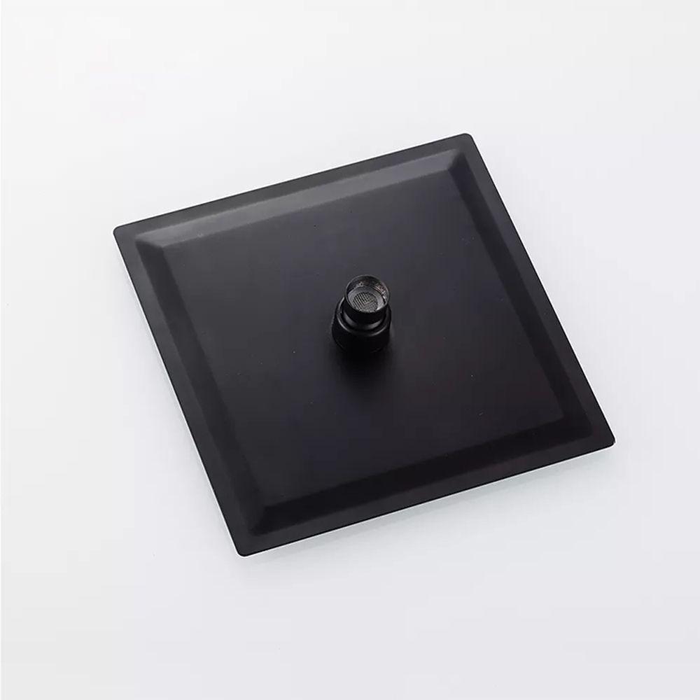 Chuveiro Ducha Quadrado Inox 20X20 Parede Preto Fosco - 2