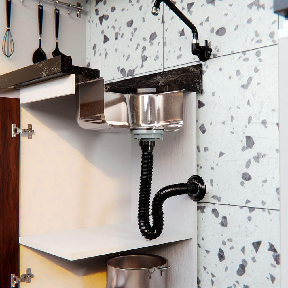 Sifão Flexível Blukit Tubo Extensivo 70cm Universal Preto - 2