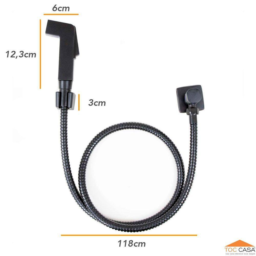 Ducha Higiênica Completa Quadrada Black Luxo Universal Rdx - 4