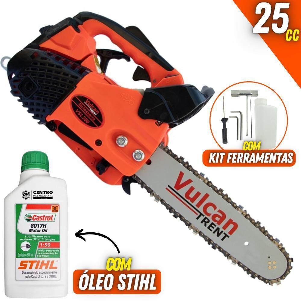 Motosserra á Combustão Vulcan Vsl250 + óleo 2t Castrol Sthil - 2