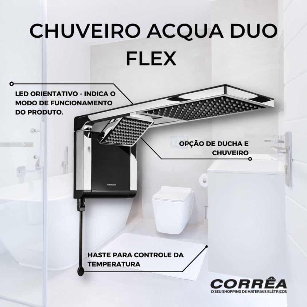 Chuveiro Lorenzetti Acqua Duo Flex 6800w Preto Com Cromado 220v - 3