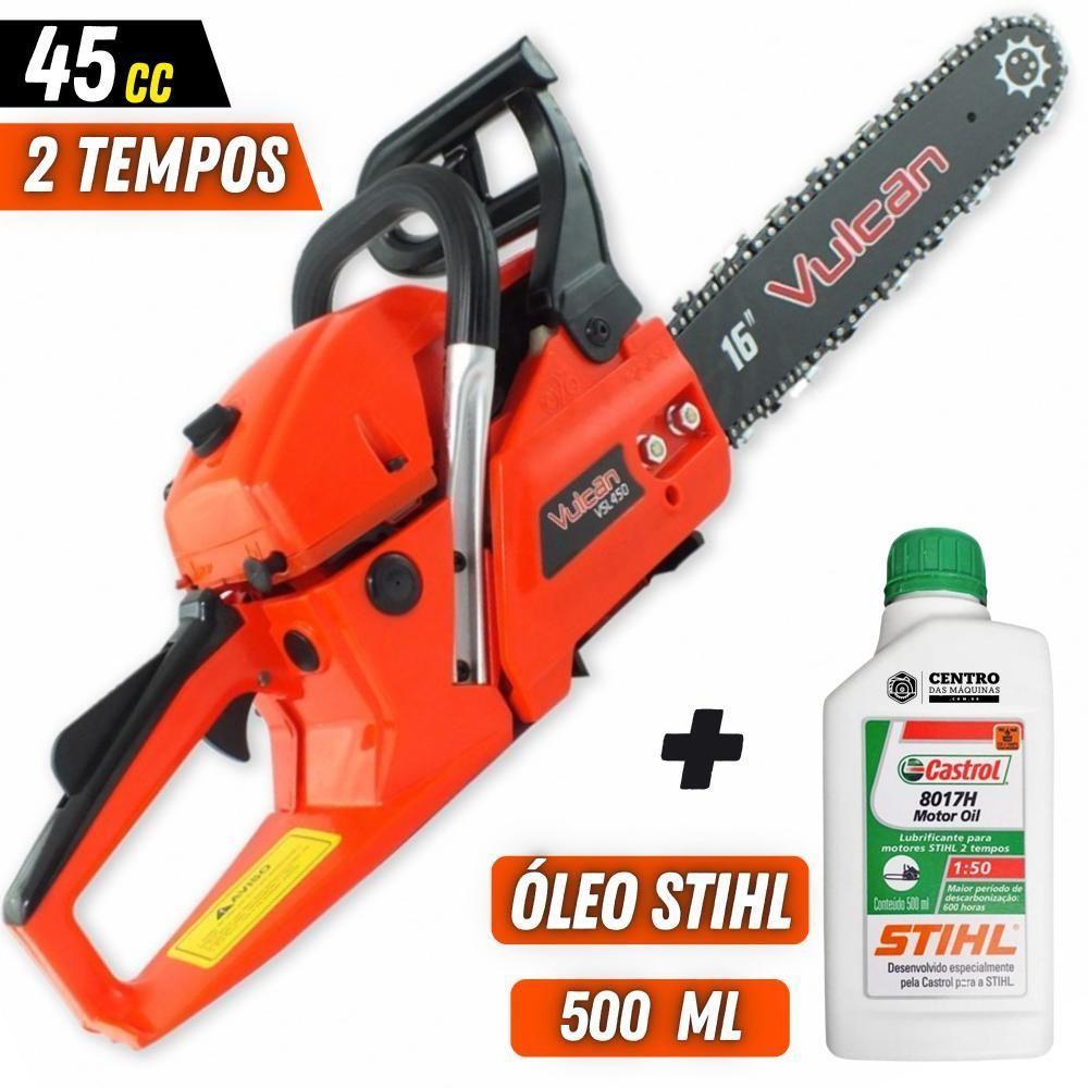 Motosserra Profissional Vulcan Vsl450 + óleo Castrol Stihl - 2