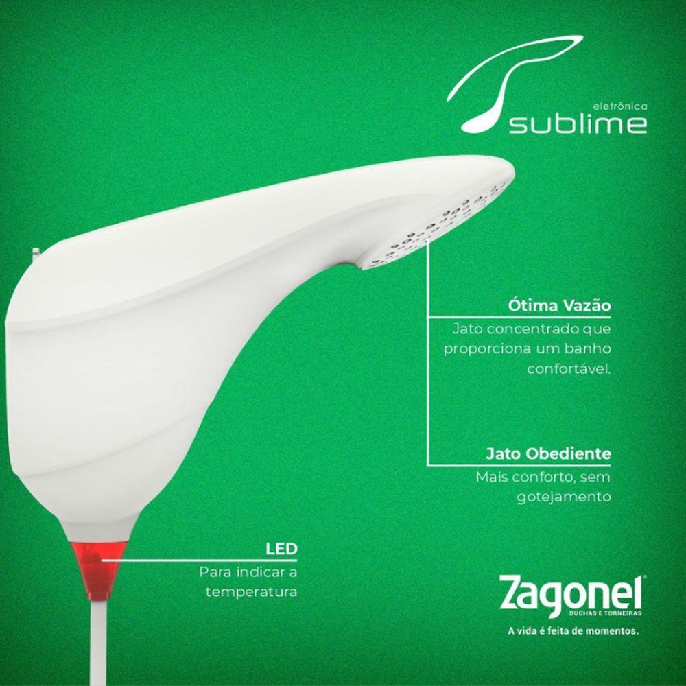 Chuveiro Zagonel Sublime Eletrônica 7500w Branco 220v - 2