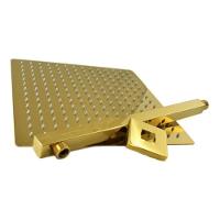 Ducha Chuveiro Quadrado Dourado Inox 20x20 Slim Suporte