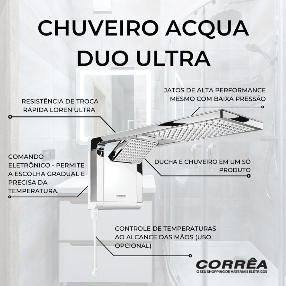 Chuveiro Lorenzetti Acqua Duo Ultra 7800w Branco Com Cromado 220v - 3