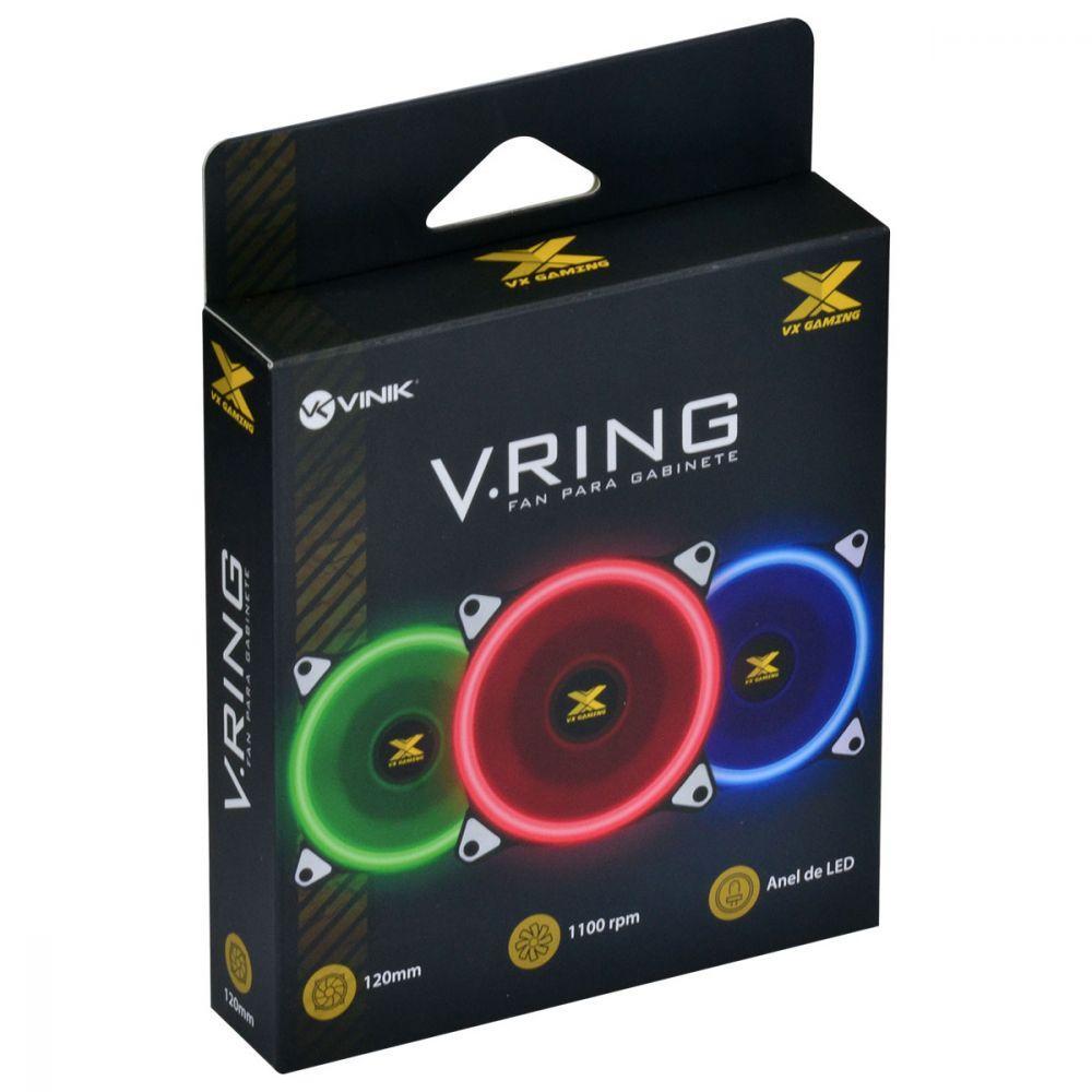 Fan/cooler Vx Gaming Para Gabinete V.ring Anel De Led 120x120mm Vermelho - Vringr - 4