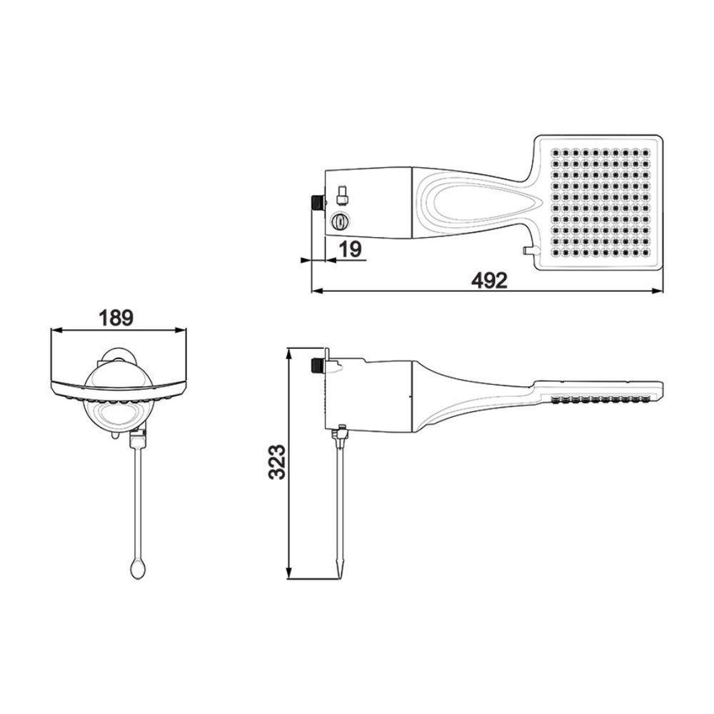 Chuveiro Eletrônico Loren Shower 220v - Lorenzetti Branco - 6