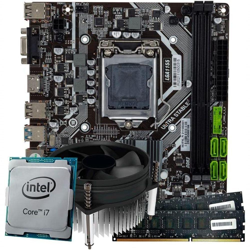 Kit Upgrade Intel Core I7 Terceira Geração Placa Mãe H61 Lga1155 Com 16gb De Ram - 1