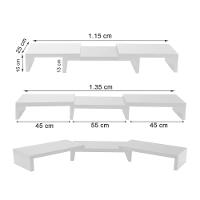 Suporte De Mesa Base Elevada Ajustável 3 Monitores Gamer Notebook Branco - 5