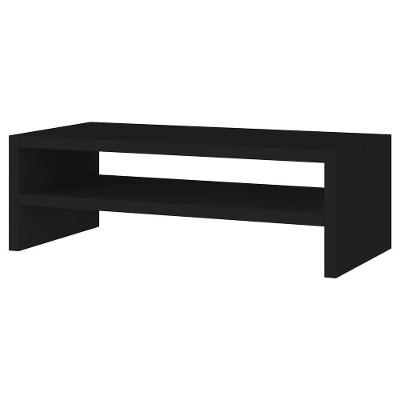 Suporte Stand Base Para Tela Monitor Laptop Soft Elevado 45Cm Em Mdf Com 01 Prateleira Preto