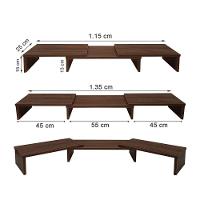 Suporte De Mesa Base Elevada Ajustável 3 Monitores Gamer Notebook Madeira Versati - 3