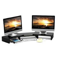 Suporte De Mesa Base Elevada Ajustável 3 Monitores Gamer Notebook Preto - 5