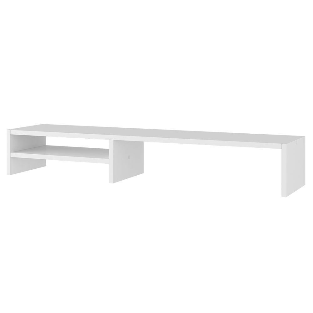 Kit 04 Suportes Stand-pro Base Para Monitor Soft Elevado 95cm Em Mdf Com 01 Prateleira Branco - 4