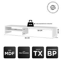 Kit 04 Suportes Stand-pro Base Para Monitor Soft Elevado 95cm Em Mdf Com 01 Prateleira Branco - 5