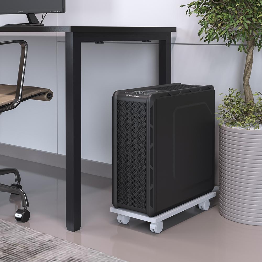 Kit 02 Suportes Para Cpu Com Rodízios Cyber L03 Branco - 8